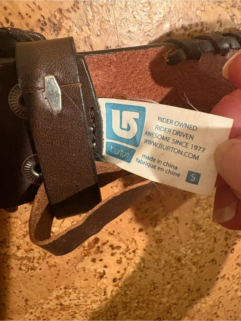 Vintage 90s leather Burton Men's Brown Leather Belt S